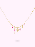 COLLIER ROSE BRELOQUES