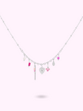 COLLIER ROSE BRELOQUES