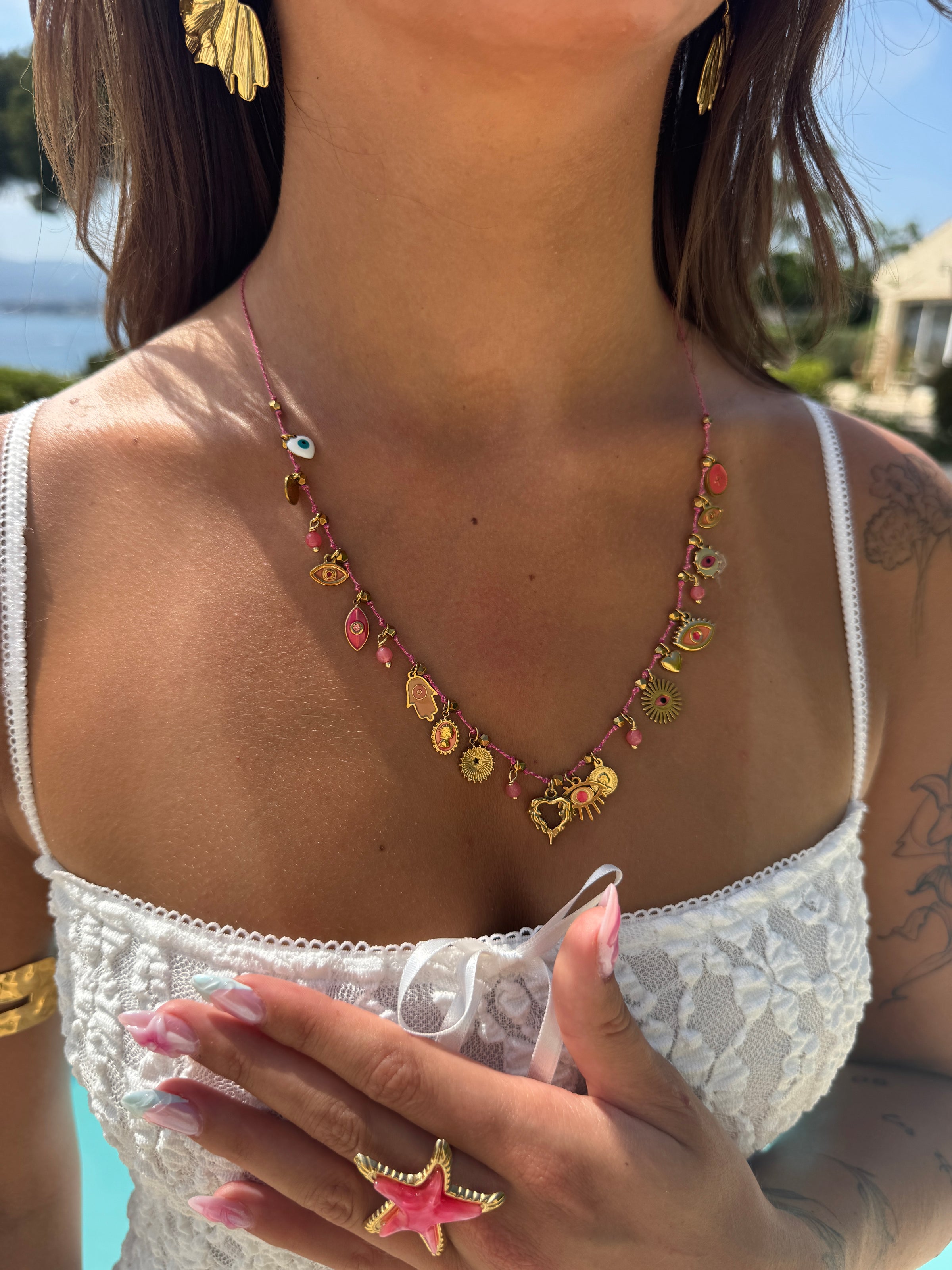 COLLIER AMAZONIA ROSE